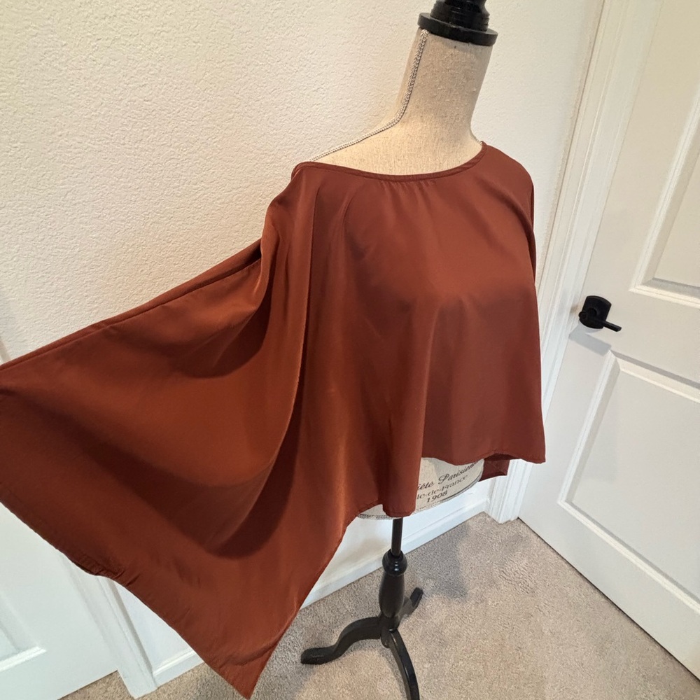Mind Code Rust Cape Blouse